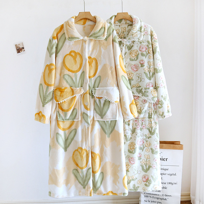 法兰绒女士简约大方加绒加厚