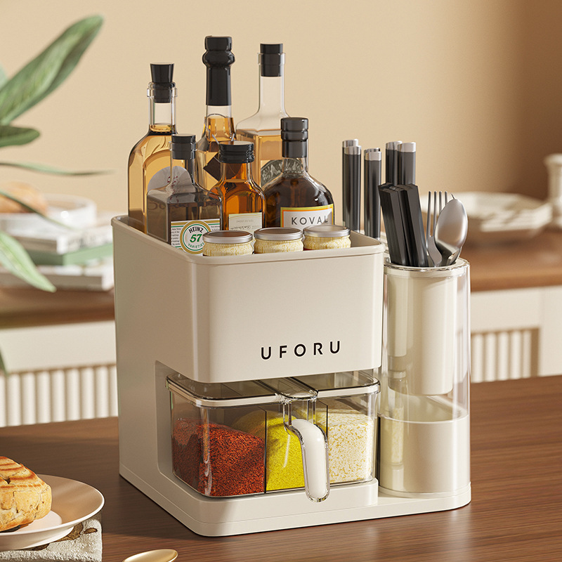 慕领ins风厨房置物架一体调料盒