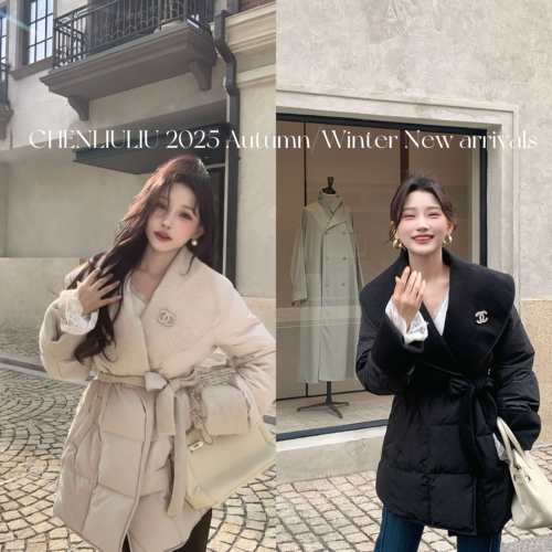 陈六六CHENLIULIU【奢香佳人】气质优雅大翻领90白鸭绒羽绒服外套