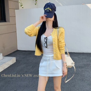 韩系多巴胺氛围感针织开衫 春季 上衣 花园漫游 陈六六CHENLIULIU