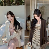 氛围感轻熟慵懒风百搭针织开衫 陈六六CHENLIULIU 软糯舒适 外套