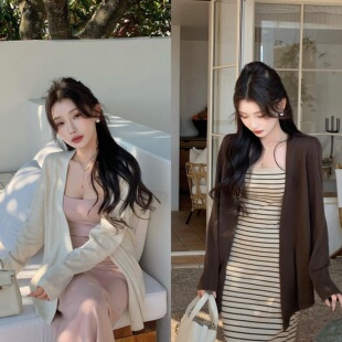 陈六六CHENLIULIU【软糯舒适】氛围感轻熟慵懒风百搭针织开衫外套