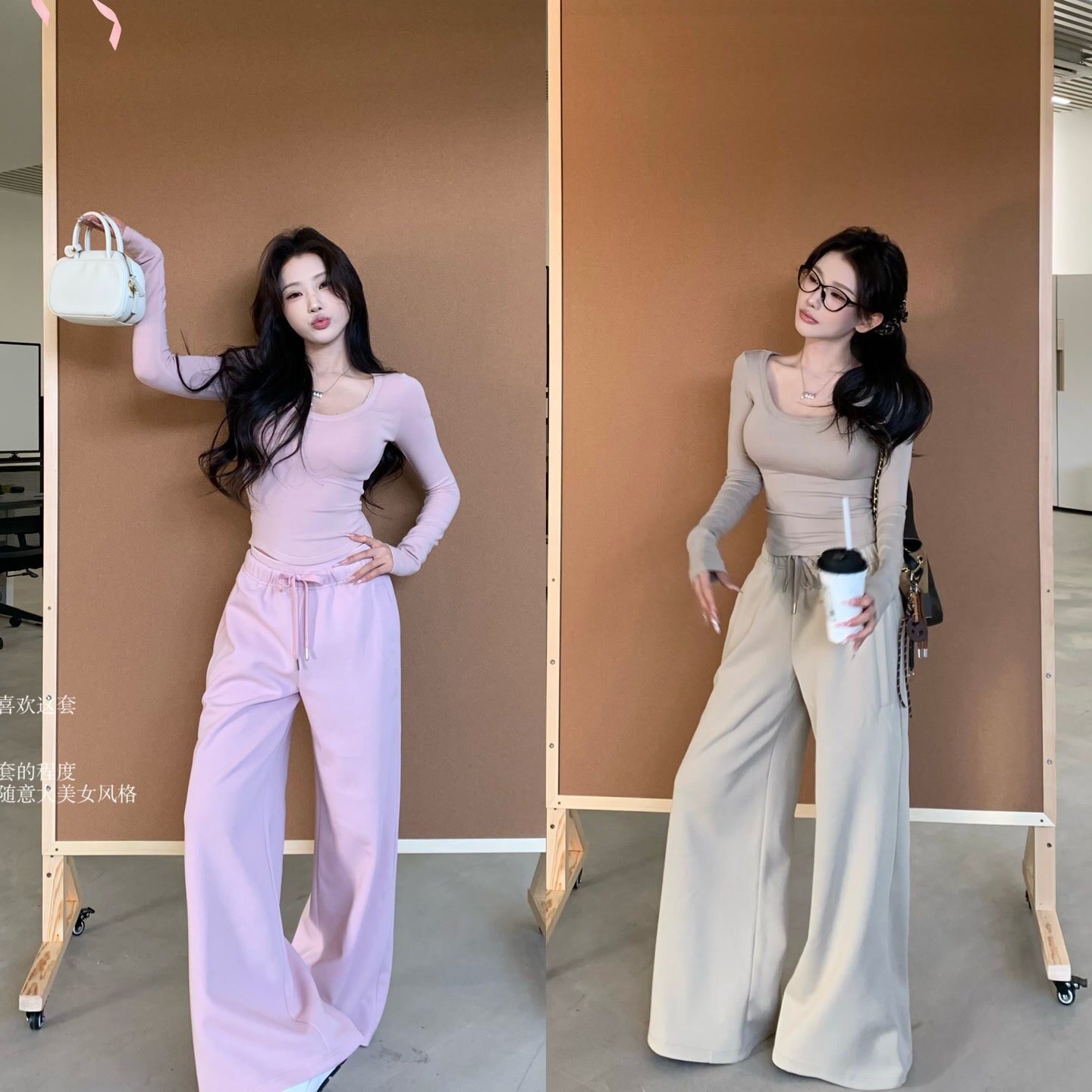 陈六六CHENLIULIU【随意大美女】必入休闲百搭舒适长袖休闲裤套装