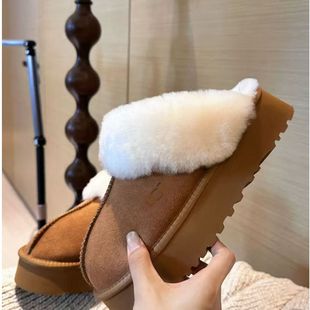 舒适简约厚底包头休闲懒人毛毛鞋 陈六六CHENLIULIU 保暖雪地靴