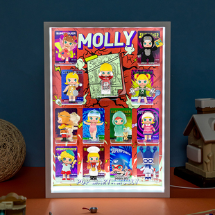 POPMART泡泡玛特 MOLLY瞬间超能力系列手办盲盒收纳场景展示盒