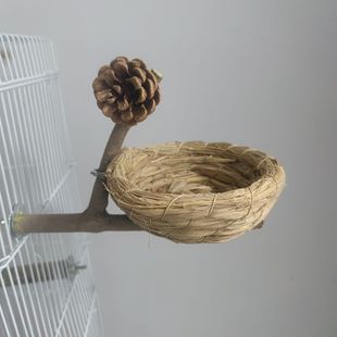 鹦鹉窝鸟窝虎皮睡觉牡丹玄凤站架站台小鸟手工编织草窝四季通用窝