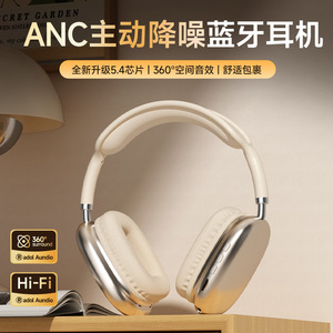 ANC降噪头戴式蓝牙耳机游戏耳麦超长续航大耳罩运动通用复古潮流