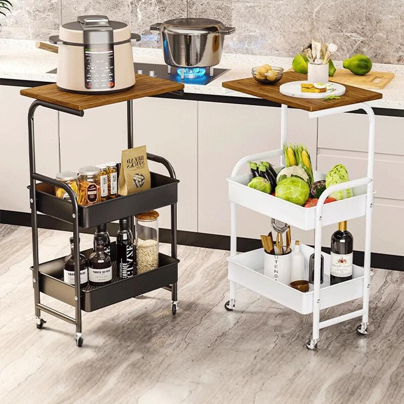 可移动沙发边柜简易家用小桌子小推车双层轮滑咖啡桌置物架角几桌