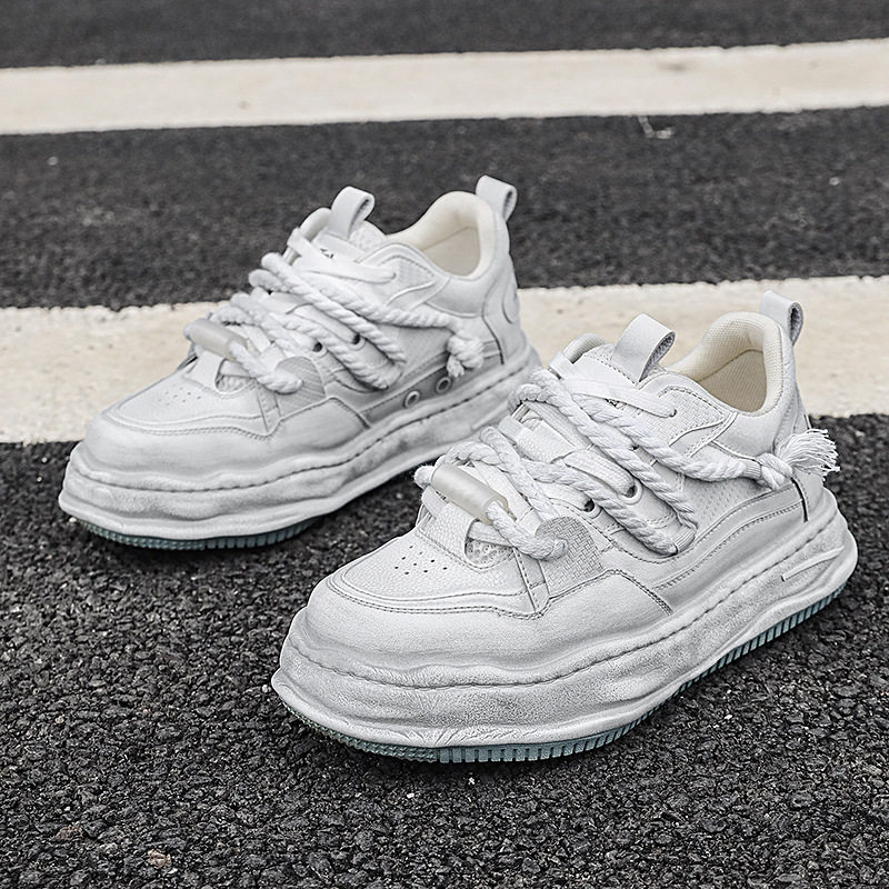 国潮小众做旧7cm隐形增高鞋男鞋子脏脏溶解鞋男女款休闲情侣板鞋,流行男鞋,休闲板鞋,淘宝优惠券,粉丝福利购,淘宝优惠卷