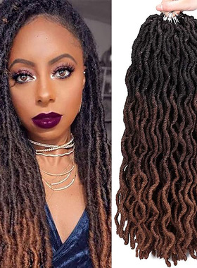 欧美temu热销脏辫假发辫钩针接发Gypsy Locs hair吉普赛18寸