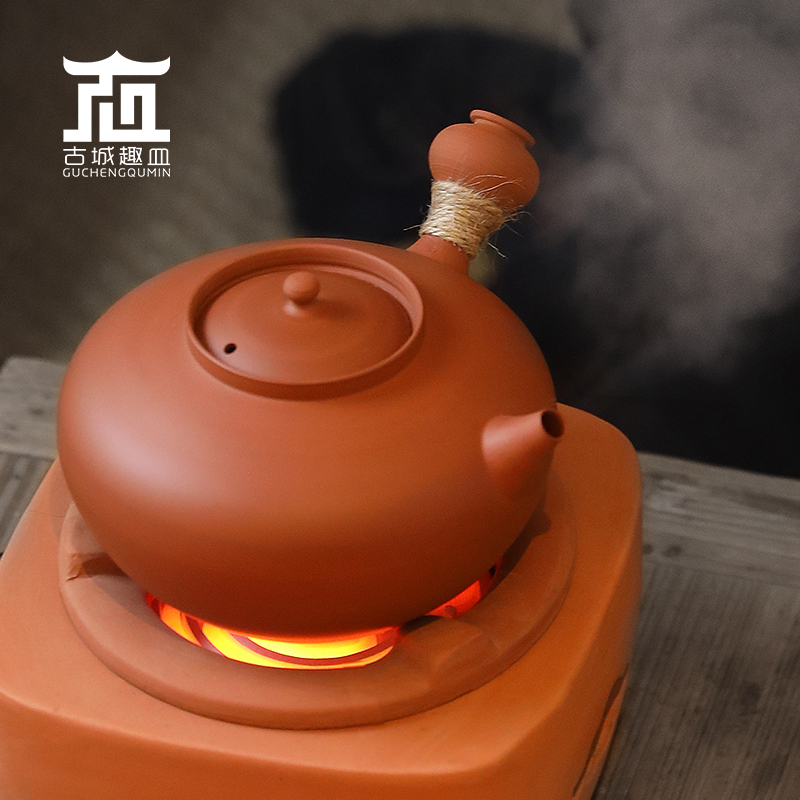 林卫东全手工潮州鸡蛋黄朱泥炭炉烧水煮茶侧把左右手超薄砂铫陶壶,餐饮具,茶壶,淘宝优惠券,粉丝福利购,淘宝优惠卷