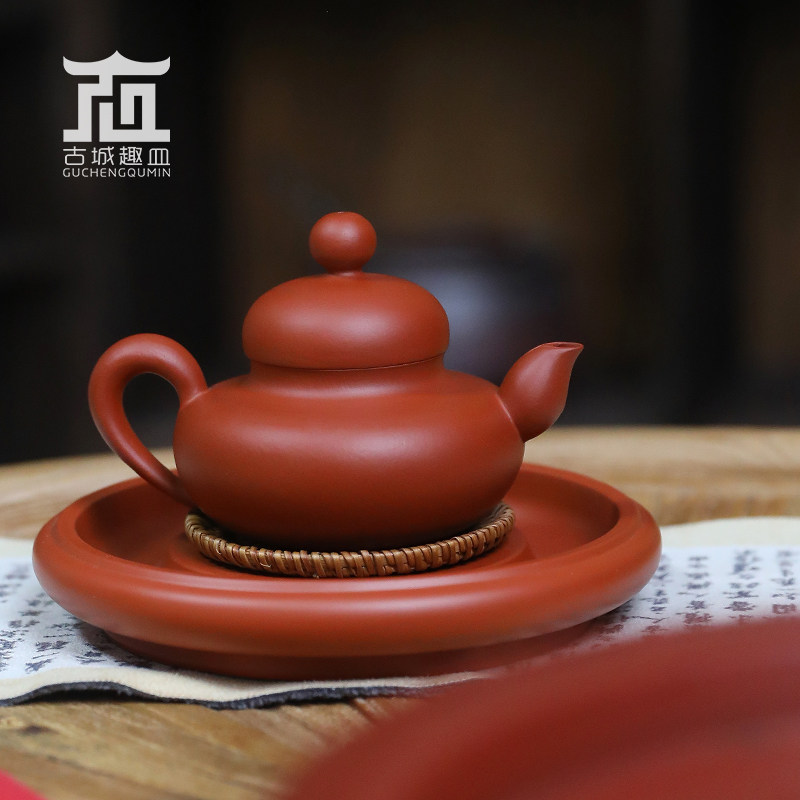 林嬿弥勒潮州手拉朱泥紫砂禅意普洱乌龙泡茶壶小品送长辈全手工壶