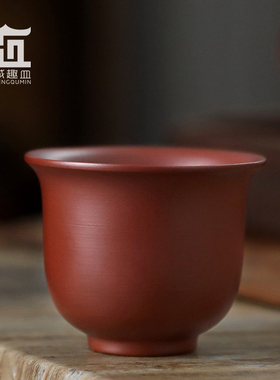 章林浩朱泥主人小茶杯茶碗紫砂品茗杯闻香单杯工夫茶具60ml玉兰杯