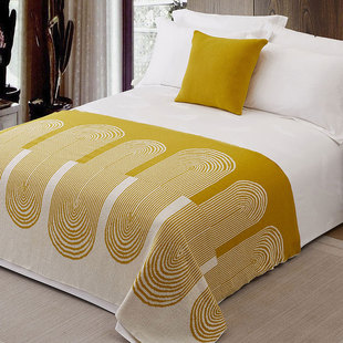 床旗床尾巾酒店专用床上用品轻奢高端宾馆床尾毯床盖网红民宿搭巾