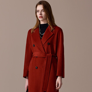严选有内衬100小山羊绒大衣女冬季 101801平替高级感毛呢外套 经典