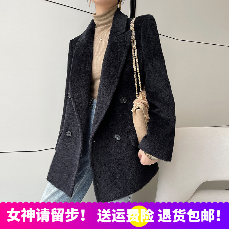 短款小西装羊绒大衣毛呢
