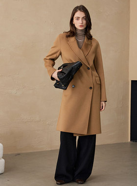 max大衣双面羊绒M家大衣毛呢外套正肩款通勤长款山羊绒毛呢外套