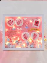 Children's birth souvenir creative souvenir photo frame new baby children's hand print footprints full moon gift