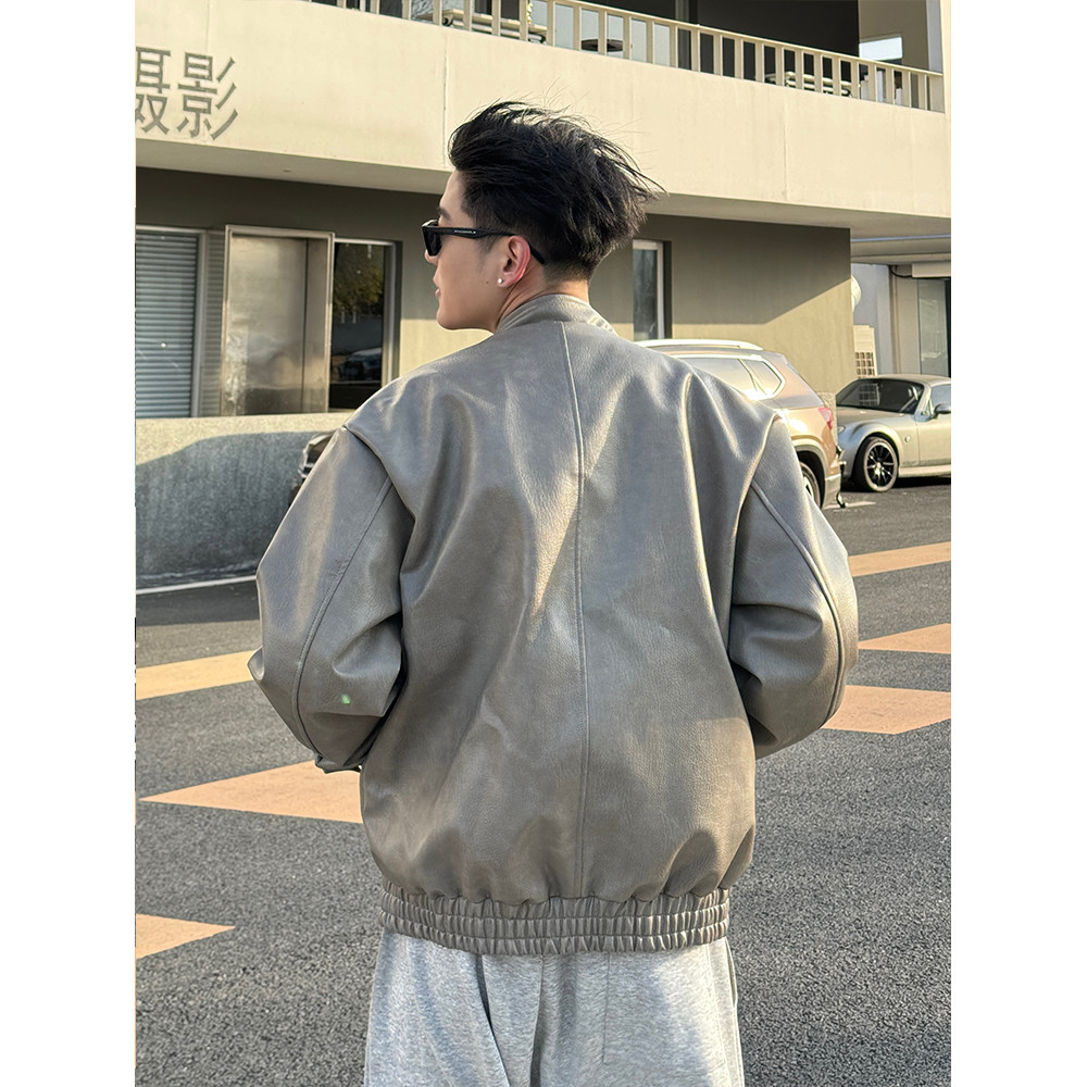 B347-1-A15-特P80原版品质高清大图短款皮衣聚酯纤维,男装夹克,电商B347(原C409)