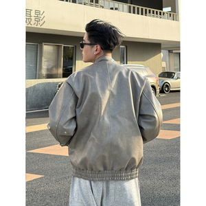 B347-1-A15-特P80 高清大图 原版品质 短款皮衣夹克 聚酯纤维图片