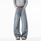 B347-W25019-P55-78秋季水洗工艺宽松牛仔裤，男装牛仔裤，电商B347(原C409)