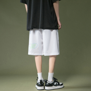 C409-D166-P25-控39 夏季中性印花冰丝短裤五分裤男图片