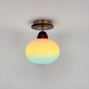 法式中古风实木卧室灯高级感艺术彩虹玄关衣帽间走廊过道阳台顶灯