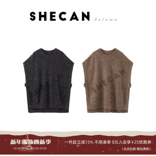 绵羊毛圆领毛针织马甲坎肩5QC426 秋冬百搭复古时尚 SHECAN 云梦