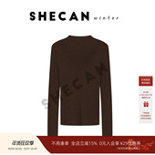 清水芙蓉 时尚 打底衫 SHECAN 毛针织衫 长袖 修身 半高领4QA025