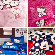 Vỏ gối Hello Kitty Fleur KT Mèo Mickey Coral Lông cừu Bộ gối đơn HelloKitty Vỏ gối hoạt hình - Gối trường hợp