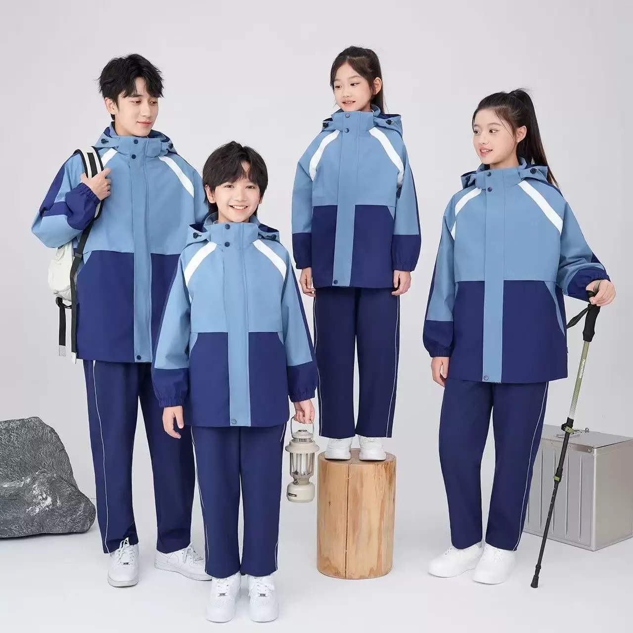 江西省赣州市统一加绒保暖冲锋衣校服班服套装秋冬中小学生团体服