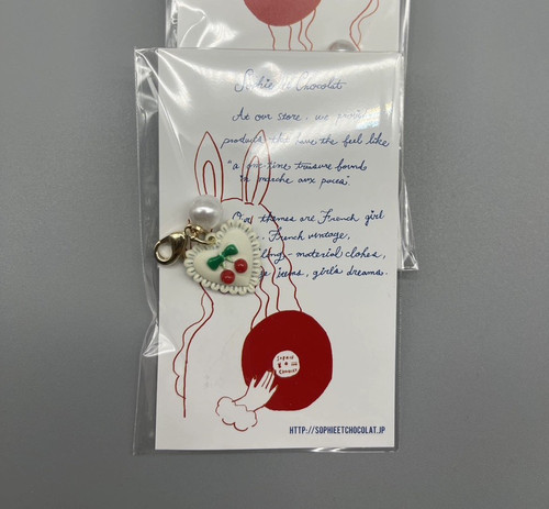 日本Curly卷发女孩Sophie et Chocolat樱桃吊坠珍珠拉链扣包挂件