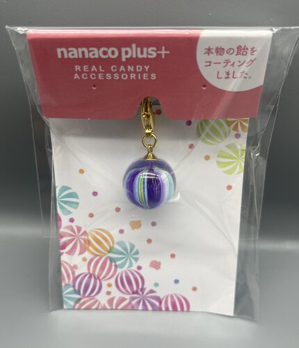 日本Nanaco plus+ real candy深紫色彩条小球拉链扣