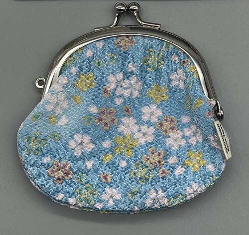 日本Ayanokoji 浅蓝色口金包零钱首饰包