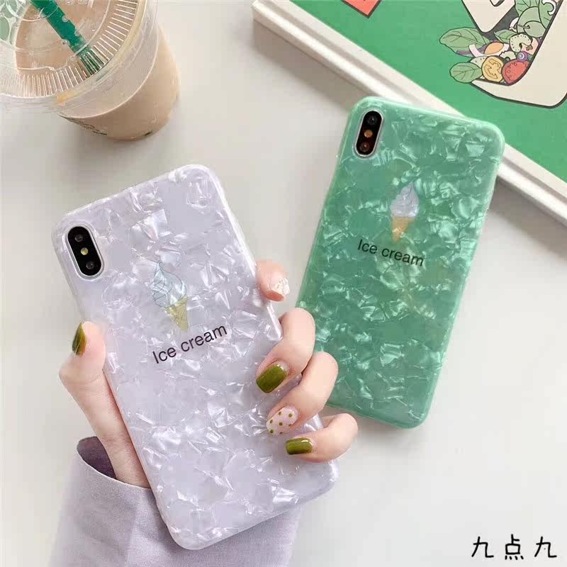夏日贝壳纹冰淇淋苹果iphone7/8plus手机壳XR女XSMAX个性6sp软壳在类目 3C数码配件, 手机配件, 手机保护套/壳中 - 来自Buy2taobao.com提供专业的淘宝代购服务