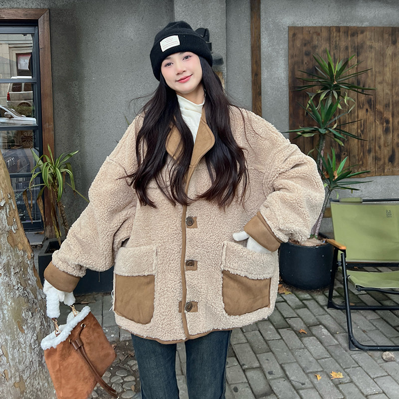 现货2025冬季新款两面穿皮毛一体外套浙宝300/8925/P205控298,女装短外套,郎佰婉
