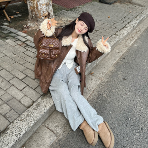 上新24冬季新美拉德帅气拼接羊羔毛外套浙宝300/8922/P205控298