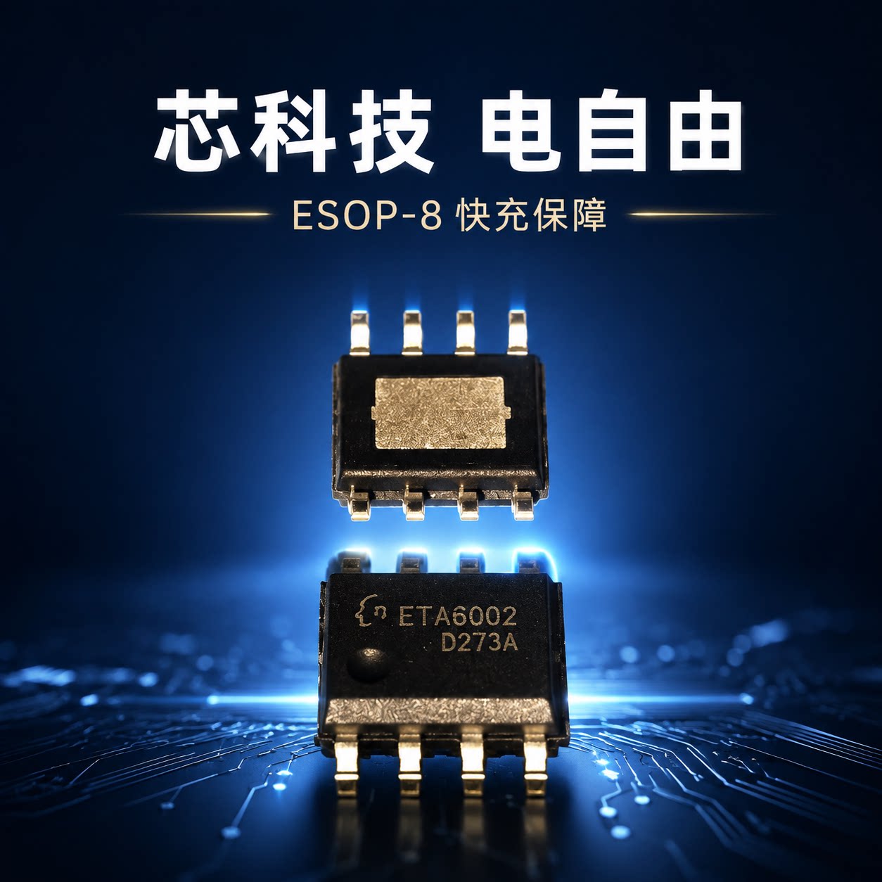 ETA6002E8A ESOP-8 2.5A带动态路径管理的单节锂电充电芯片可直拍