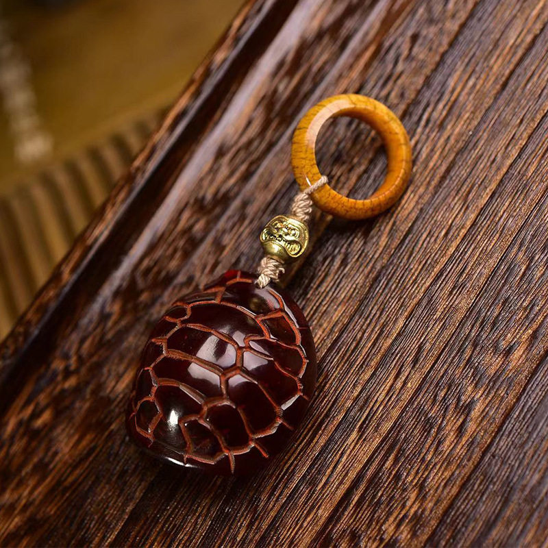 天然西藏牦牛角雕刻富甲天下手把件男龟壳挂坠包挂车挂钥匙挂饰