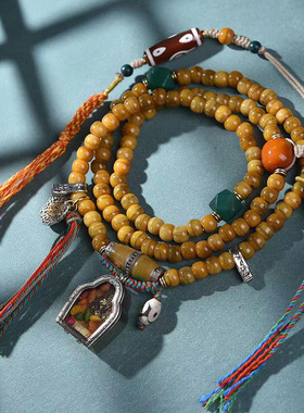 天然骆驼骨108颗佛珠项链