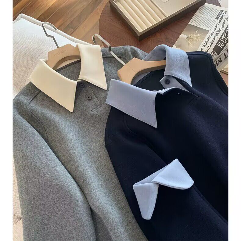小众设计师假两件双面色织卫衣