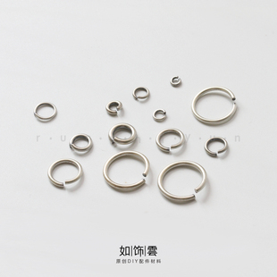 如饰 多尺寸开口环 925银做旧银环连接环耳饰手链散珠diy配件 CY