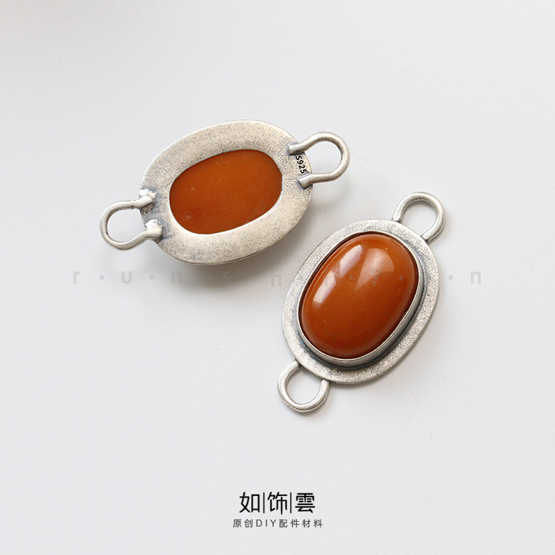 925银蜜蜡链接环手串菩提配饰diy