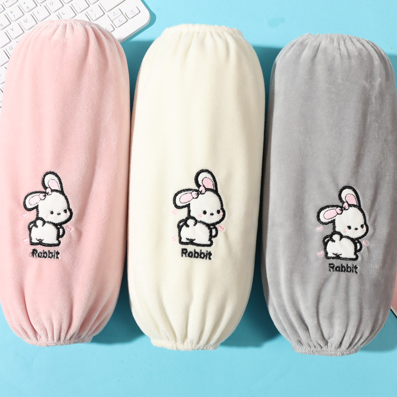 长款卡通袖套女秋冬韩版可爱学生羽绒服套袖成人上班防脏工作护袖