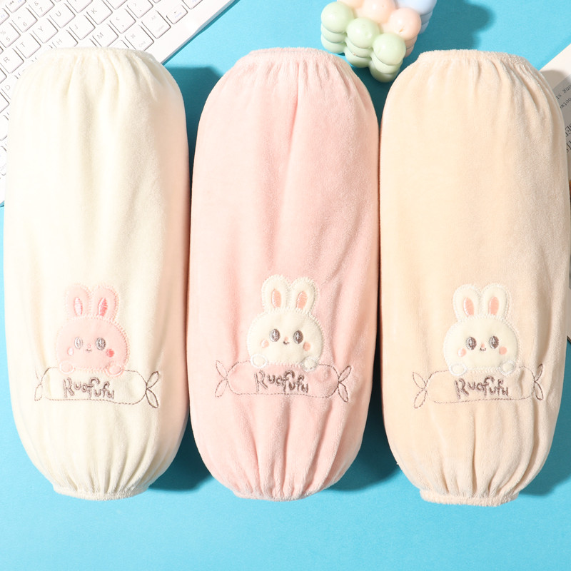 新款秋冬长款袖套女办公羽绒服米色棉衣护袖防脏手袖学生儿童袖头