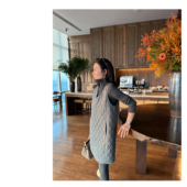 搭配旋律 打底 羊毛 HDD 秋冬女款 中高领修身 连衣裙套装 Y9453