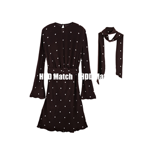 设计韩版 HDD 点点星光 女款 Y1374 波点气质连衣裙