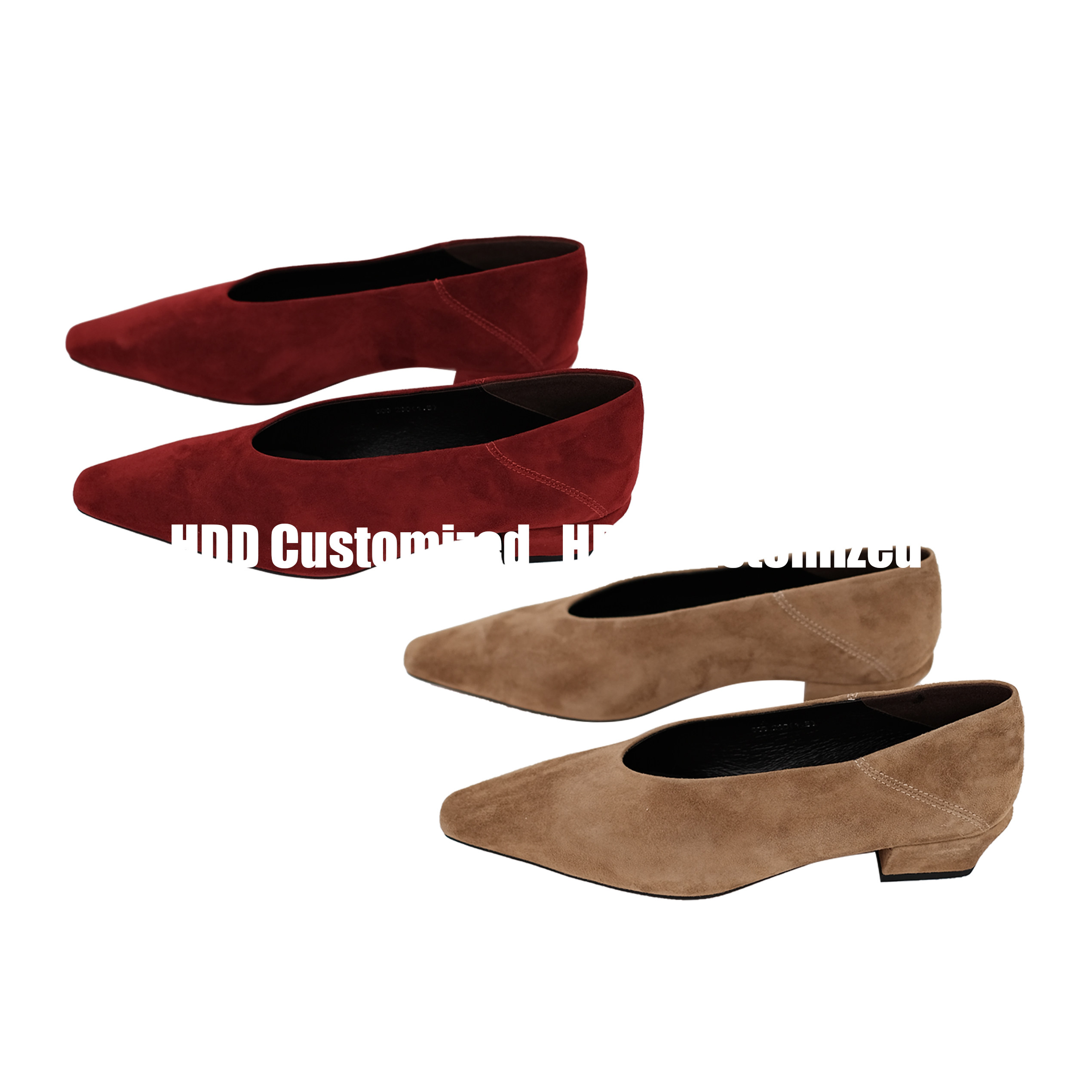 HDD- "轻便品质" 女款真皮简约一脚蹬尖头气质单鞋 Y1030