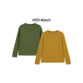 品质打底T恤上衣 HDD Y9963 纯色净版 圆领长袖 夹心饼干 女款