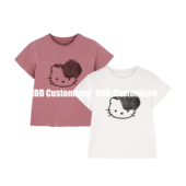 Kitty猫 打底T恤上衣 棉 韩版 HDD 小猫短袖 女款 修身 Y1050